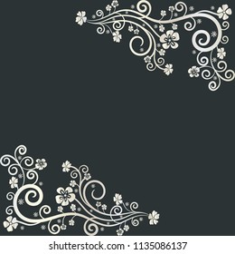 Vintage floral decorative background with calligraphic swirls. Background for wedding invitation, birthday, greeting card, engagement and design. 