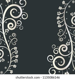 Vintage floral decorative background with calligraphic swirls. Background for wedding invitation, birthday, greeting card, engagement and design. 