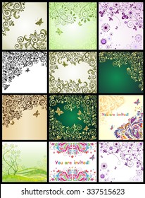 Vintage floral decorative cards