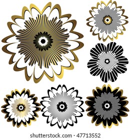 Vintage floral decorative elements for design (vector)