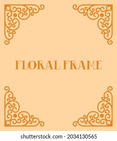 Vintage Floral Decorative Ornament Frame Corner Background