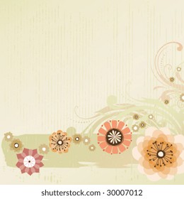 Vintage floral design with copy space.