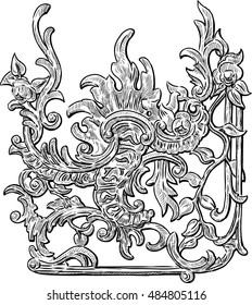 vintage floral design element