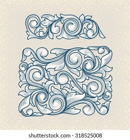 Vintage floral design elements