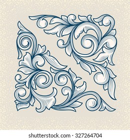 Vintage floral design elements