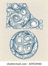 Vintage floral design elements