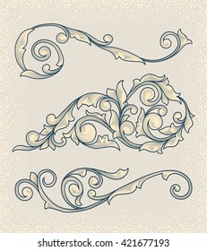 Vintage floral design elements