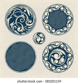 Vintage floral design elements