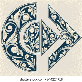 Vintage floral design elements