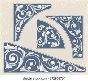 Vintage floral design elements