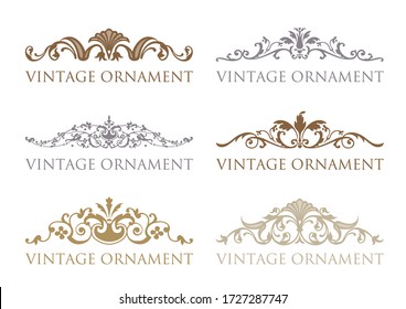 vintage floral design elements. decorative vector frames and borders.