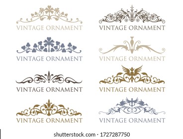 vintage floral design elements. decorative vector frames and borders.