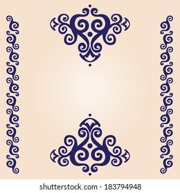 Vintage floral design elements. Page decoration, vector illustration.