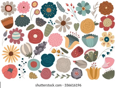 Vintage Floral Design Elements Vector