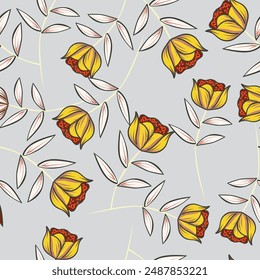 Vintage floral Design Meadow Flower , Small floral liberty kitchen towel and tablecloths inspired Seamless Pattern Vector , Design for fashion