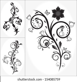 Vintage floral design vector