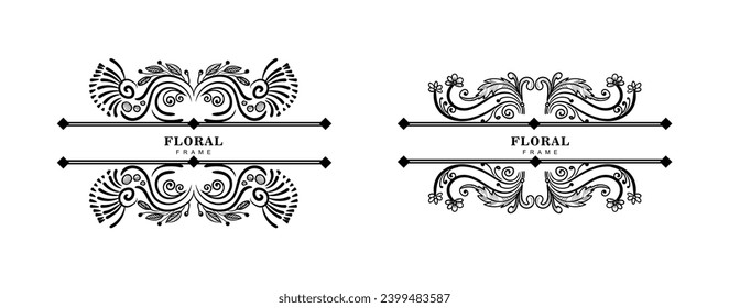 Vintage floral dividers set in black colour