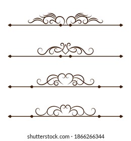 Vintage floral dividers set. - Vector.
