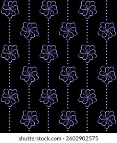 Vintage Floral and Dots Ornament for Gift Wrap and Packaging