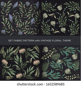 elegante y floral vintage con fondo oscuro