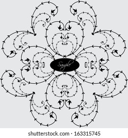 Vintage Floral Element for Design- Vector Illustration