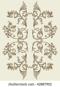  vintage floral element for seamless texture