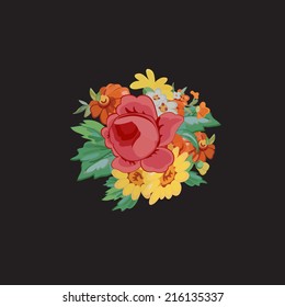 Vintage floral element, vector illustration