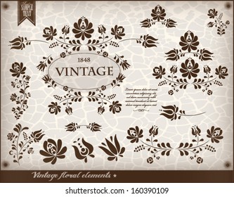 Vintage floral elements