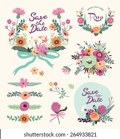Vintage floral elements