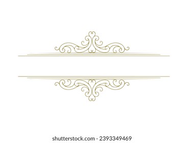 Diseño de elementos florales vintage. Marco de borde de línea, diseño vectorial.