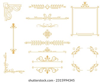 Vintage Floral elements for design of monograms, invitations, frames vector set