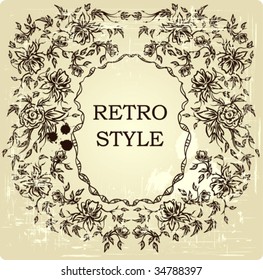 Vintage floral frame