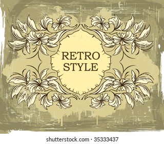 Vintage floral frame