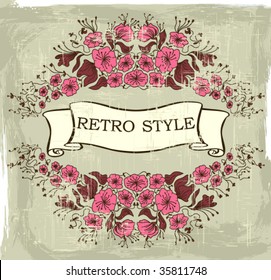 Vintage floral frame