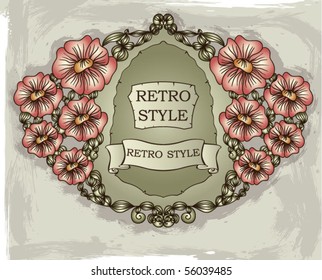 Vintage floral frame