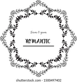Vintage floral frame background, for poster romantic. Vector