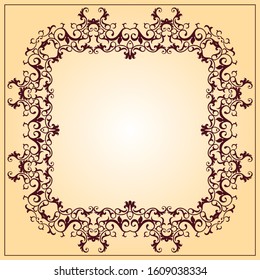 Vintage Floral Frame Border Design Vector Illustration