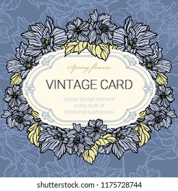 Vintage floral frame  card