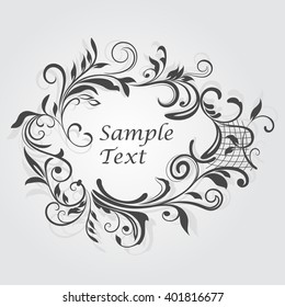 Vintage floral frame with copy space vector template.