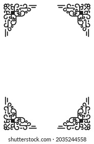Vintage Floral Frame Corner Ornament Background Decorative Invitation 