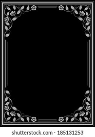 Vintage floral frame. Decorative pattern.  Vector illustration. 