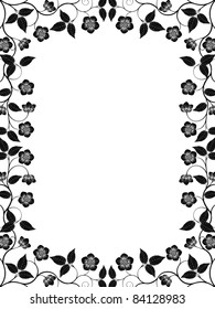 Vintage floral frame. Decorative pattern. Vector illustration.