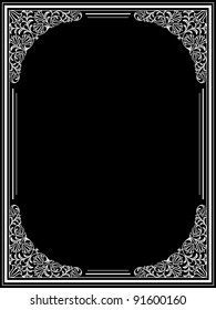 Vintage floral frame. Decorative pattern. Vector illustration.
