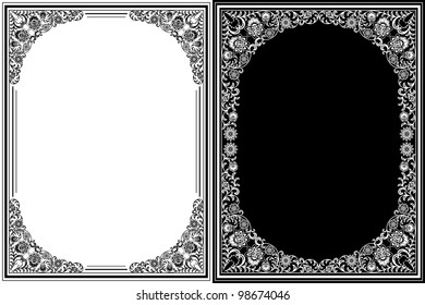 Vintage Floral Frame Decorative Pattern Vector Stock Vector (Royalty ...