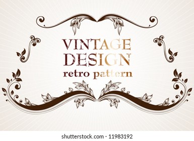 Vintage floral frame for design.