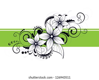 Vintage floral frame. Element for design.