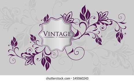 Vintage floral frame. Element for design