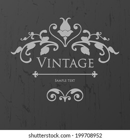 Vintage floral frame. Element for design.