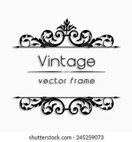 Vintage floral frame. Element for design. 