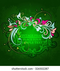 Vintage floral frame. Element for design.